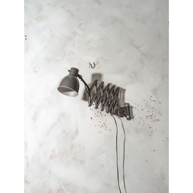 Grey Scissor Wall Lamp by H. Th. J. A. Busquet for Hala Zeist, Netherlands, 1940s For Sale - Image 11 of 15