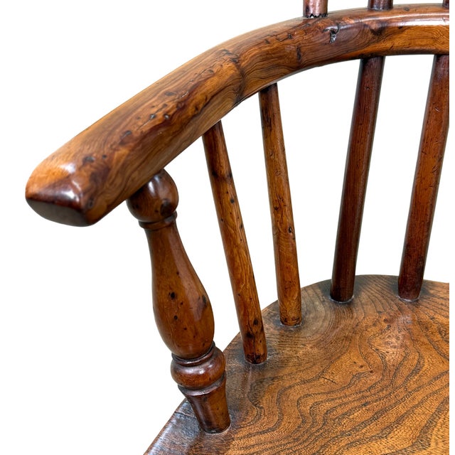 Antique Children's Windsor Armchair in Yew Wood, 1820 For Sale - Image 12 of 17