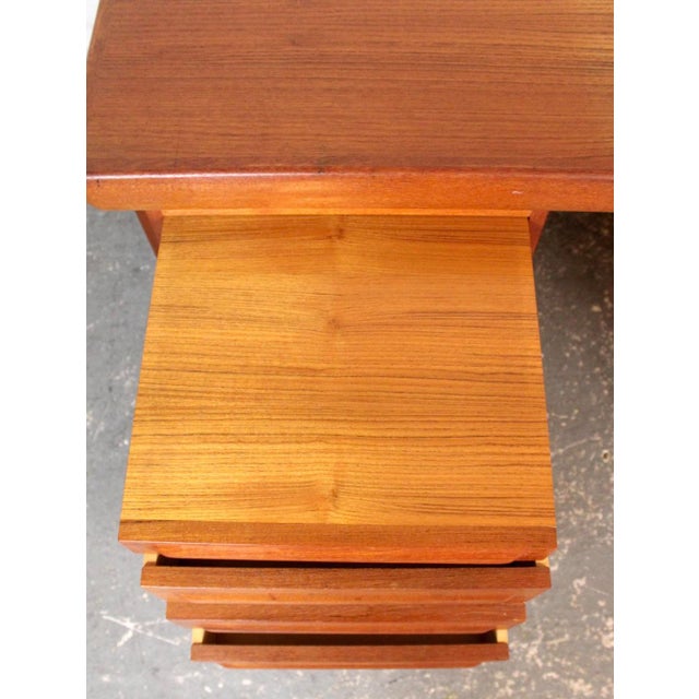 Mid-Century Double-Sided Teak "No. 12" Desk by k.b. Simonsen for Faarup Møbelfabrik For Sale - Image 9 of 18