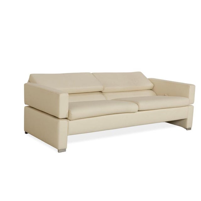 Tomo 2-Seater Sofa in Cream Leather from Brühl For Sale - Image 6 of 14
