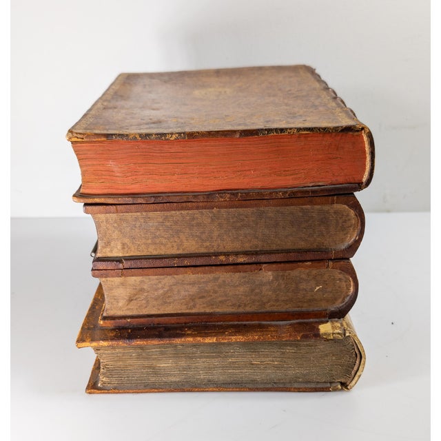 French Mid-Century French Faux Leather Book Decanter Tantalus Bar Set For Sale - Image 3 of 12