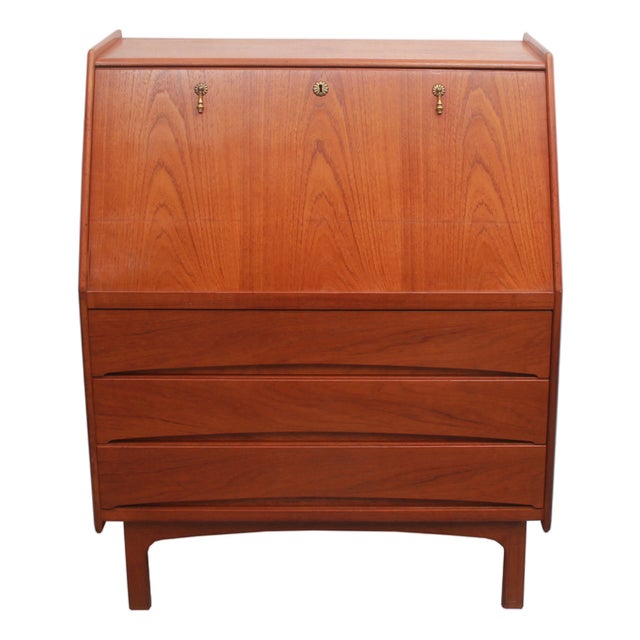 Vintage Secretaire in Teak by Bernhard Pedersen & Son, 1965 For Sale
