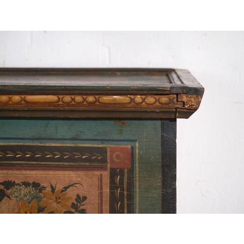 Antique Marriage Chest in Painted Pine, Central Europe, 1841 For Sale - Image 10 of 18