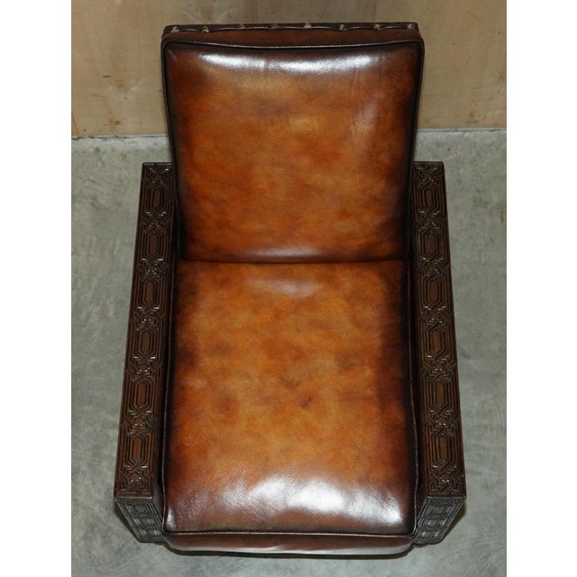 Brown Set of Art Deco Hand Carved Armchairs, 1900s For Sale - Image 8 of 18