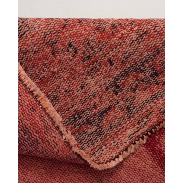 Red 1970s Vintage Turkish Oushak Handmade Wool Cotton Red Area Rug For Sale - Image 8 of 11