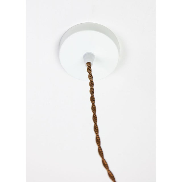 Mid-Century Italian Opaline Glass and Brass Pendant Lamp, Set of 3 For Sale - Image 17 of 18