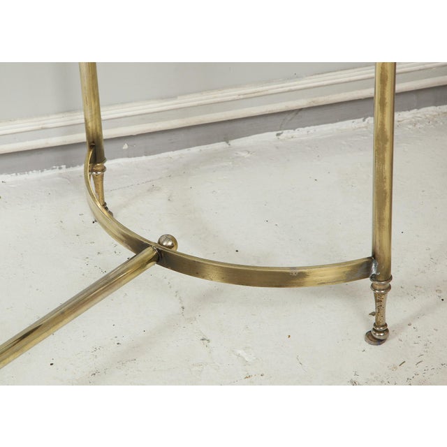 Brass Vintage Brass and Chrome Glass-Top Console Table For Sale - Image 8 of 11