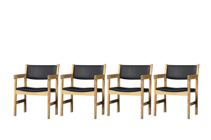 Mid-Century Modern Danish Oak Chairs by Hans J. Wegner for Getama, 1960s, Set of 4