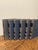 Royal Blue Large Vintage Cream & Blue Encyclopedia Hardcover Stack - Set of 6 - Royal Octavo Format - Modern Minimalist / Japandi Vignette For Sale - Image 8 of 9