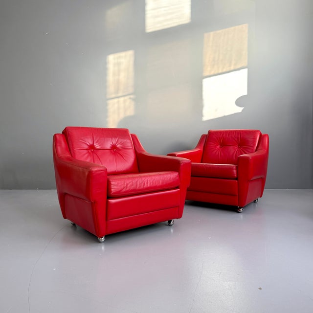 Mid-Century Leather Armchairs, 1970s, Set of 2 For Sale - Image 11 of 11