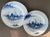 Pair Antique 18th century London Delft tin glaze faience blue and white pottery plates in the Chinese taste. Decorated...