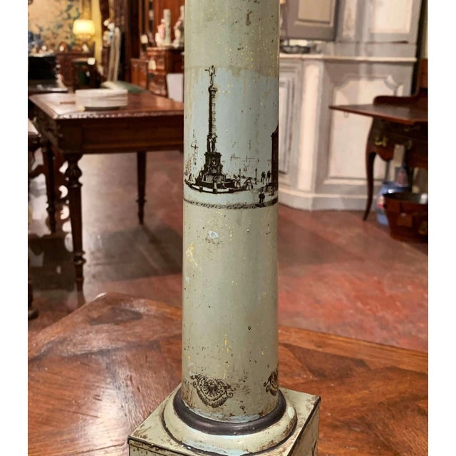 19th Century French Directoire Hand-Painted Tole Table Lamp With Military Scenes For Sale - Image 10 of 12