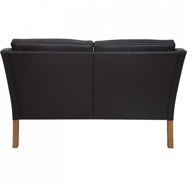 Model 2208 2-Seater Sofa in Black Leather by Børge Mogensen, 1990s For Sale - Image 14 of 18
