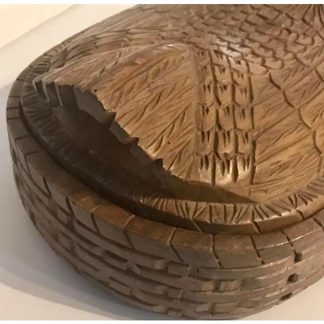 Vintage Mid 20th Century Carved Wood Nesting Hen Box For Sale In Orlando - Image 6 of 10