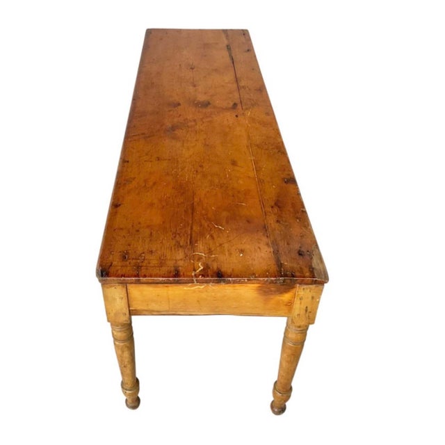 19th Century Pine Farmhouse Work Table For Sale - Image 9 of 11
