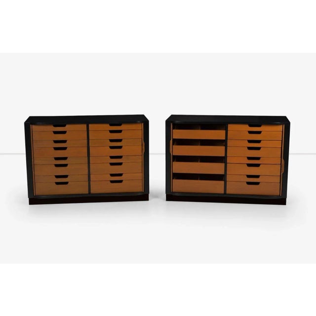 Edward Wormley Mr. and Mrs. Tambour Chests - A Pair For Sale - Image 10 of 13