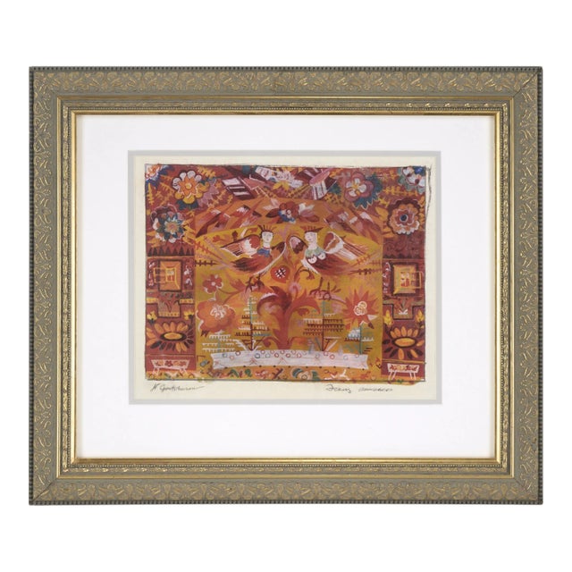 Stage Design for "Le Cog D'Or" by Natalia Gontcharova For Sale