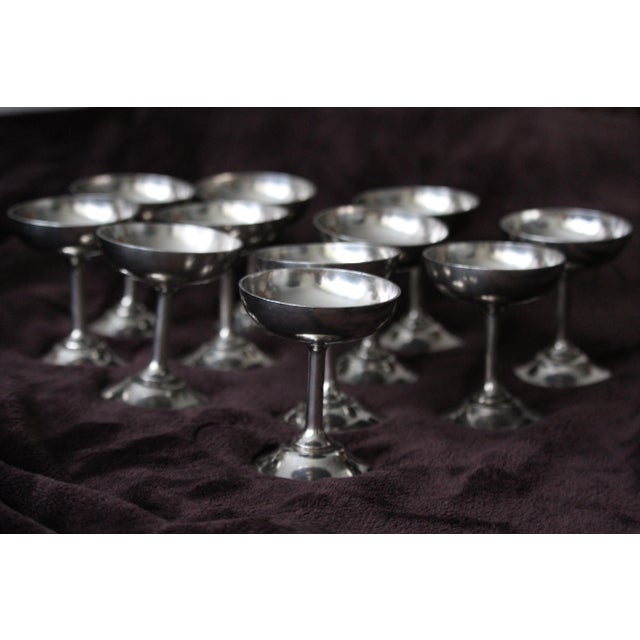 French art deco silverplate ice cream cups ice cream bowls dessert cups restaurant serving footed bowls holiday table...