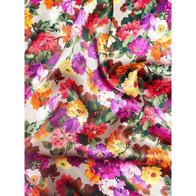 English Silk Pillowcase Made With Liberty Fabric Chatsworth Bloom For Sale - Image 3 of 4