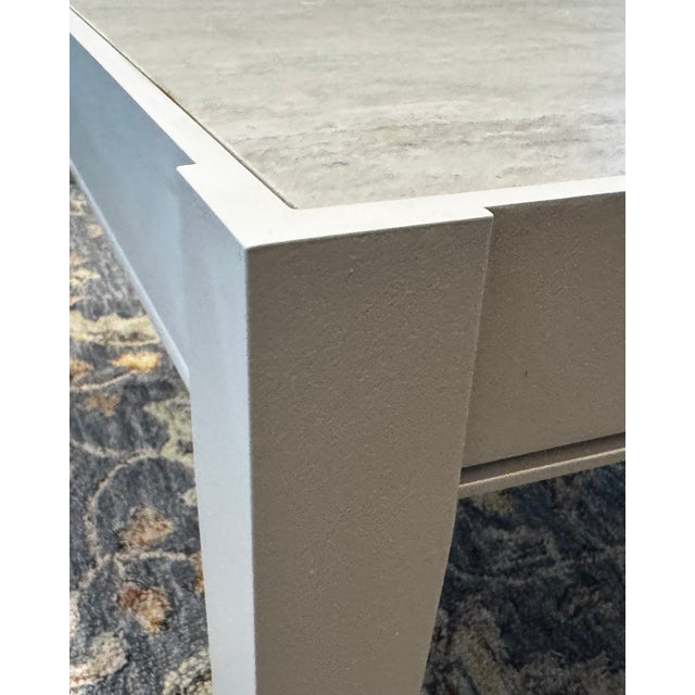 McKinnon and Harris Attributed to McKinnon & Harris Wyatt Coffee Table With Technical Stone Inset Top For Sale - Image 4 of 4