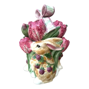 Fitz & Floyd Blackberry Rabbit Cookie Jar