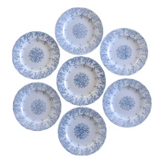 French Neva Collection Plates in Ironstone from Keller & Guérin Lunéville, 19th Century, Set of 7 For Sale