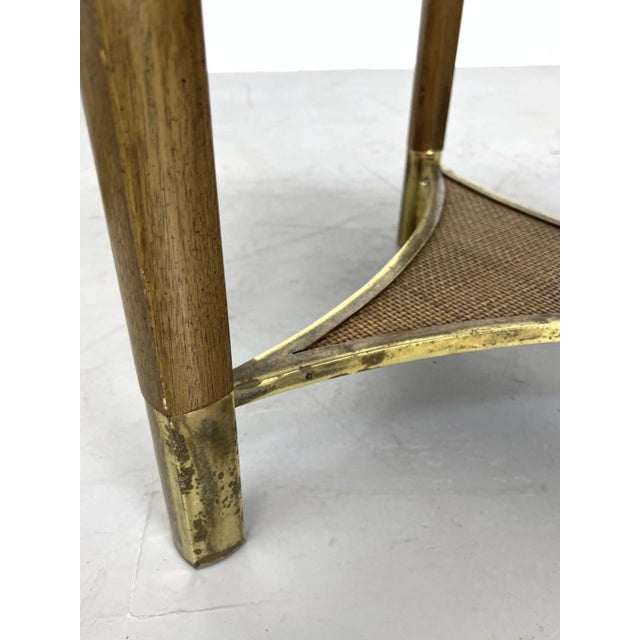 Edward Wormley Dunbar Style Brass and Marble Side Table For Sale - Image 4 of 6