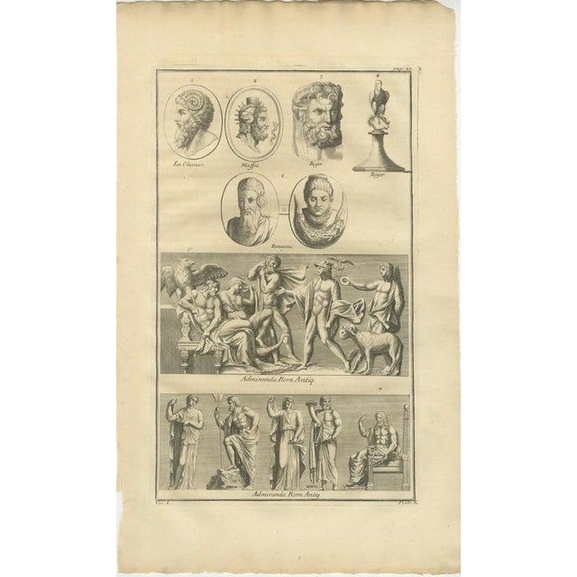 Roman Sculptures and Portrait Heads, Composite Antiquities Plate, Montfaucon 1721 : This finely engraved composite plate...