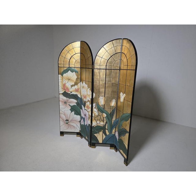 French Four-Panel Room Divider from Fournier Decoration Paris, 1980s For Sale - Image 14 of 14