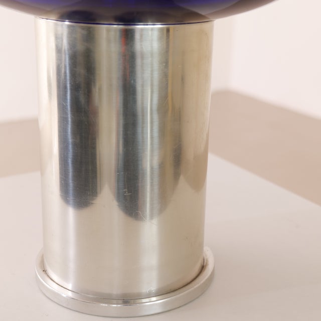 Space Age Cobalt Blue Glass Lamp from Doria Leuchten, 1970s For Sale - Image 9 of 10