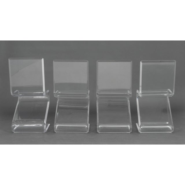 Early 21st Century Modern Clear Acrylic "Z" Dining Chairs, 8 For Sale - Image 5 of 14