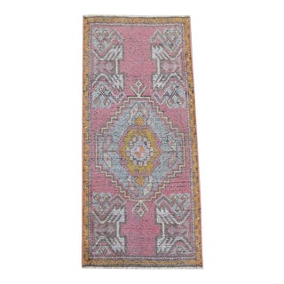 Hand Knotted Door Mat, Entryway Rug, Bath Mat, Kitchen Decor, Small Rug, Turkish Rug - 1′5″ × 3′3″ For Sale