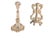 French Country Vintage Rococo Revival Cream Painted Acanthus Candlesticks, Coordinating Pair For Sale - Image 3 of 4
