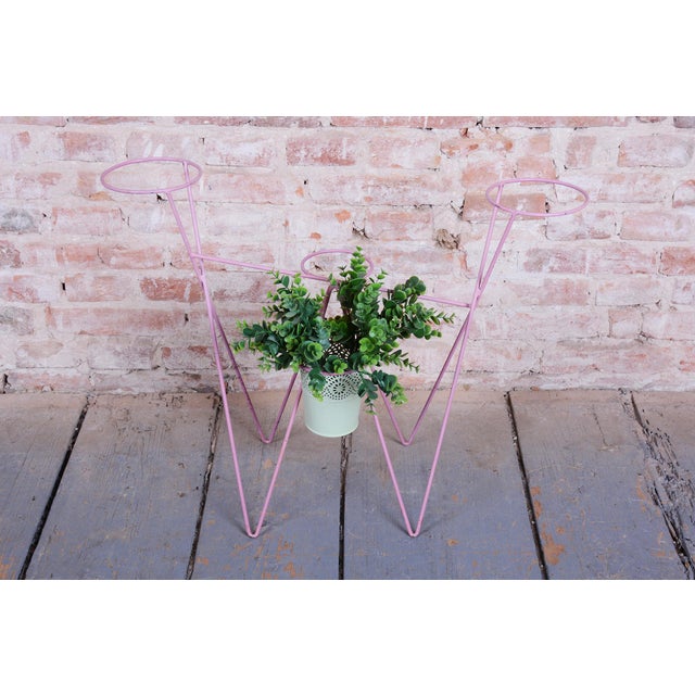 Metal Mid-Century Czech Flower Stand in Painted Metal, 1950s For Sale - Image 7 of 8