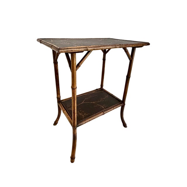 Late 19th Century 19th C Aesthetic Movement Burnt Bamboo Side Table For Sale - Image 5 of 10