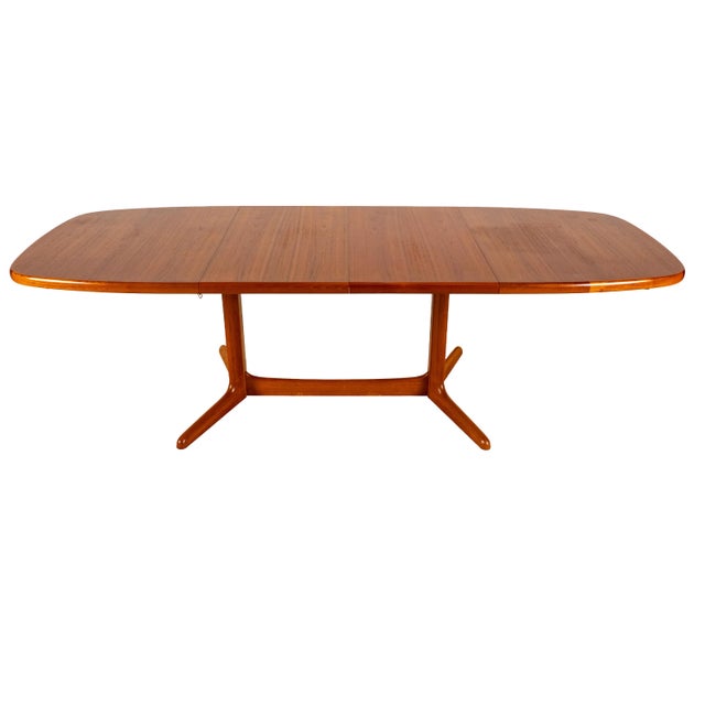 1980s Rasmus Danish Modern Teak Extension Dining Table 2 Leaves Denmark MCM 98.5" For Sale - Image 9 of 18