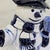 Ceramic Vintage 1984 Dedham Style Blue White Crackle Glaze Snowman Figurine, Potting Shed Attributed For Sale - Image 7 of 9