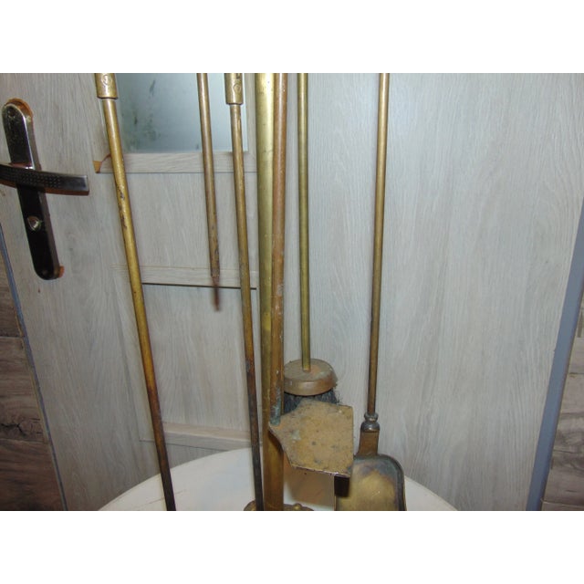 Art Nouveau Brass Stove & Fireplace Set For Sale - Image 4 of 10