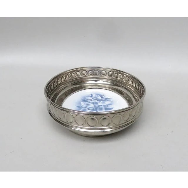 Art Nouveau Ceramic Chrome Plated Fruit Bowl, 1890s For Sale - Image 6 of 11