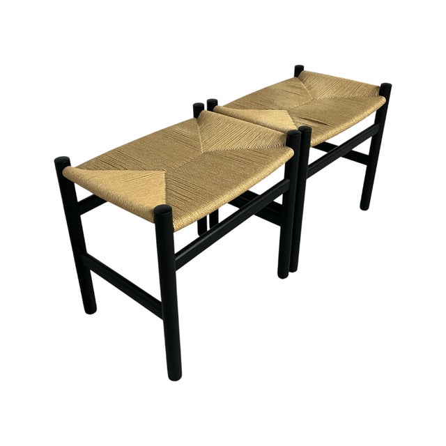 Metal J16 Footstool Attributed to Hans J. Wegner Set of 2 For Sale - Image 7 of 8