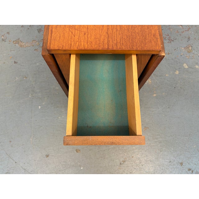 Wood Mid 20th Century Drop Leaf Hide a Way Table W/ Four Folding Chairs For Sale - Image 7 of 18