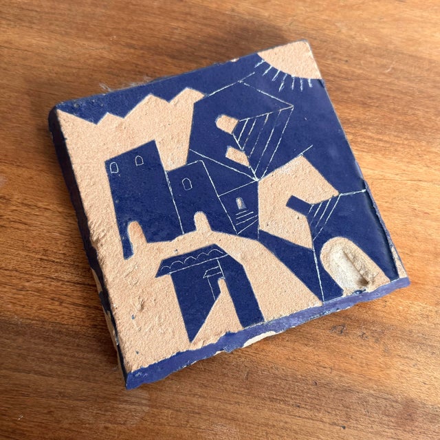Ceramic Late 20th Century Southwestern Pottery Adobe Coaster Tile For Sale - Image 7 of 7