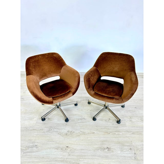 Mid-Century Modern Egg Swivel Chairs by Stol Kamnik - A Pair For Sale - Image 3 of 8