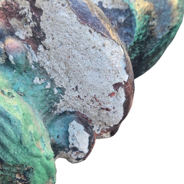 Anthropomorphic Adoring Frog Mushroom Cement Sculpture Yard Art Loving Statue For Sale - Image 11 of 18