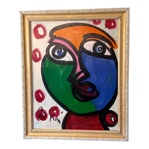 1970s Peter Keil Abstract Painting Framed