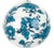 Blue and White All Over Floral Ball Ornament, 4" For Sale