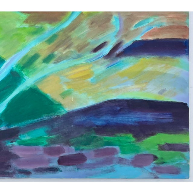 Vintage Large Abstract Expressionist Landscape - For Sale - Image 4 of 8