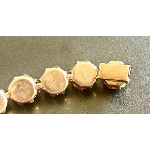 Ruby Red 1960s Weiss Ruby Red Crystal Bracelet For Sale - Image 8 of 8