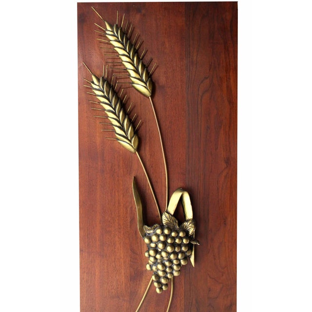 Harris Strong Non Matching Cast Metal Sculptures of Fruits Solid Walnut Mount Board - A Pair For Sale - Image 4 of 9