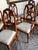 Camel 6 Mid-20th Century Carved Walnut Dining Arm Chairs With Upholstered Seat For Sale - Image 8 of 9